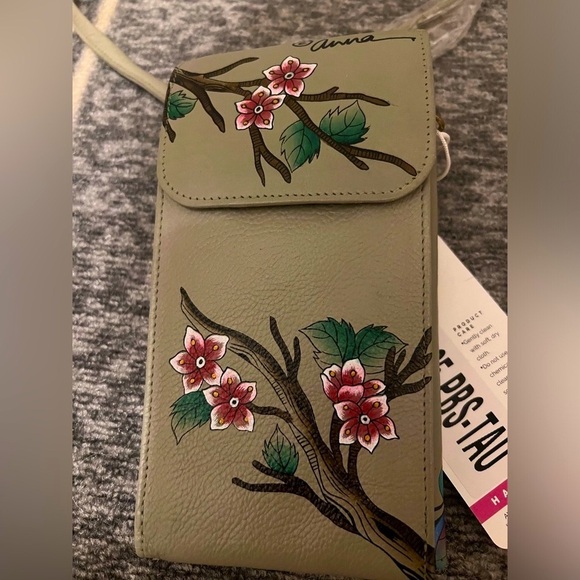 NWT Anna by Anuschka Peacock Painted Cross Body - Picture 2 of 7